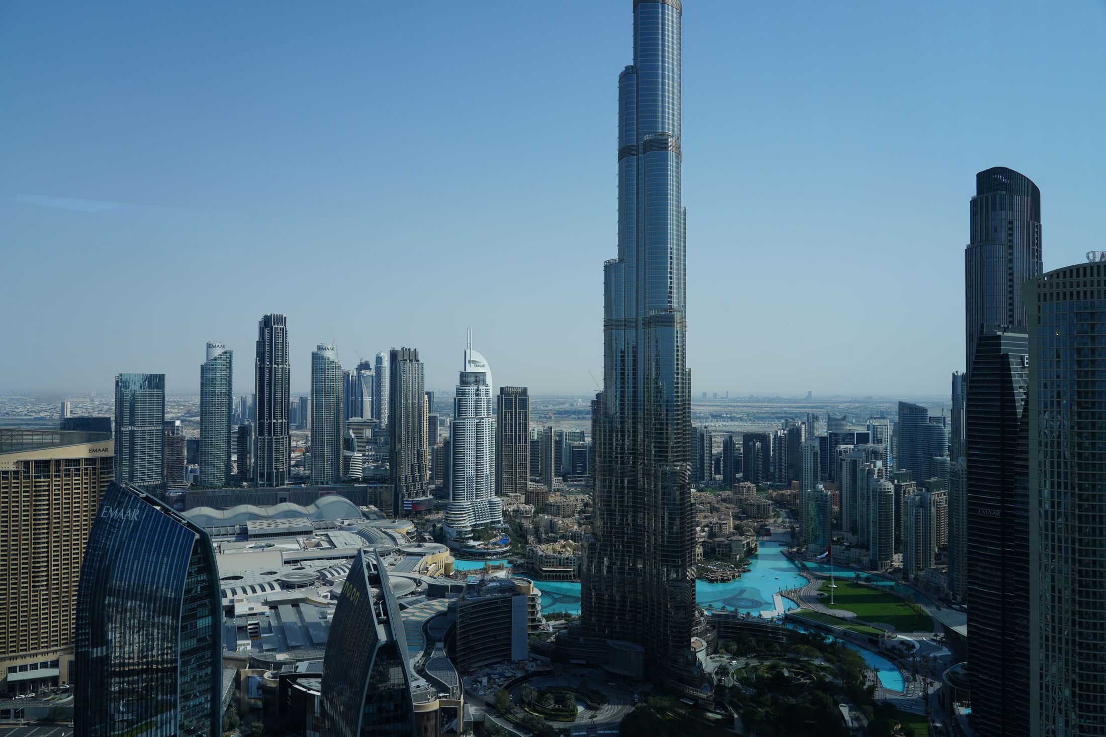 Dubai skyline and Burj Khalifa viewed during a city tour